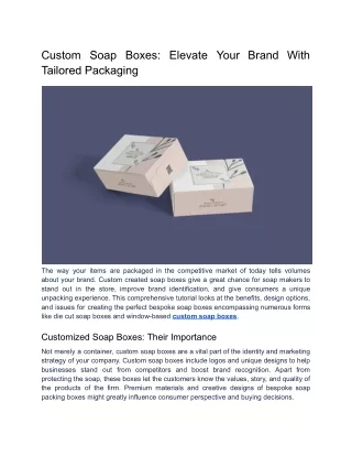 Custom Soap Boxes_ Elevate Your Brand With Tailored Packaging