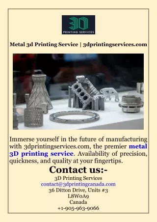 Metal 3d Printing Service  3dprintingservices.com