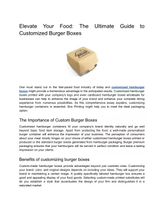 Elevate Your Food_ The Ultimate Guide to Customized Burger Boxes