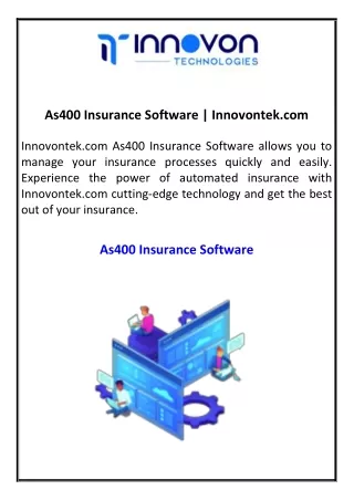 As400 Insurance Software  Innovontek.com