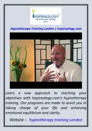 Hypnotherapy Training London  Inspiraology.com