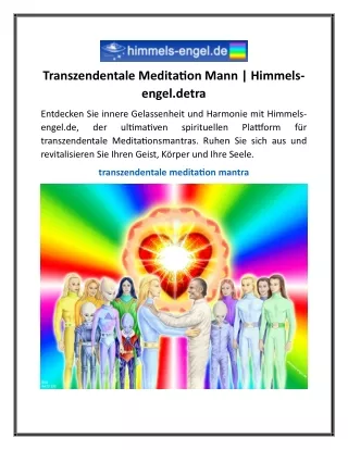 Transzendentale Meditation Mann  Himmels-engel.detra