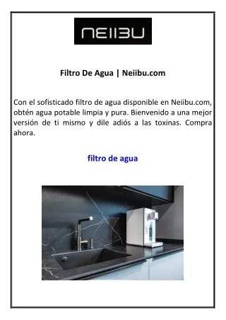 Filtro De Agua  Neiibu.com