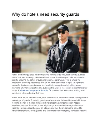 Why do hotels need security guards (1)