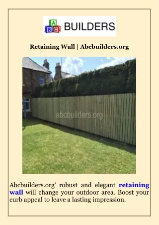 Retaining Wall  Abcbuilders.org