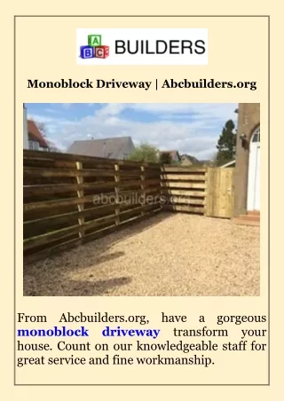 Monoblock Driveway  Abcbuilders.org