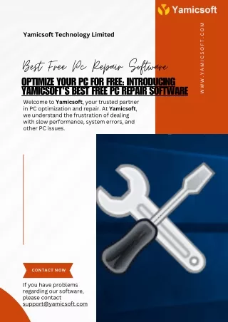 Optimize Your PC for Free Introducing Yamicsoft's Best Free PC Repair Software