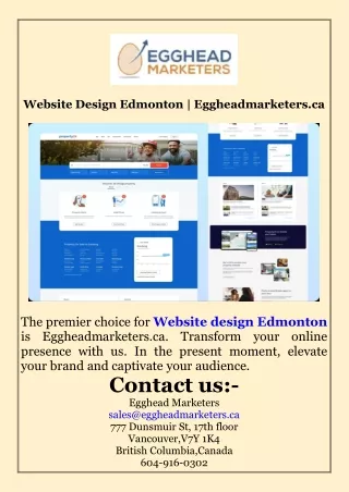 Website Design Edmonton  Eggheadmarketers.ca
