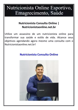 Nutricionista Consulta Online  Nutricionistaonline.net.br