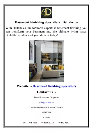 Basement Finishing Specialists   Deltahc.ca