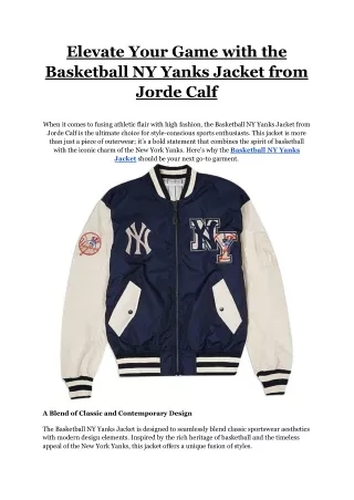 Elevate Your Game with the Basketball NY Yanks Jacket from Jorde Calf