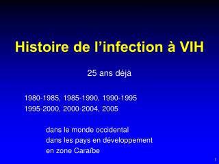 Histoire de l’infection à VIH
