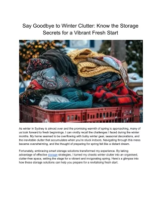 Say Goodbye to Winter Clutter_ Know the Storage Secrets for a Vibrant Fresh Start