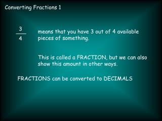 Converting Fractions 1