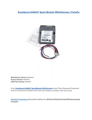 Southbend 4440447 Spark Module With_Harness _ PartsFe