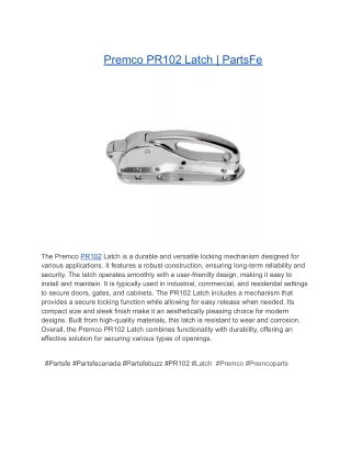 Premco PR102 Latch _ PartsFe