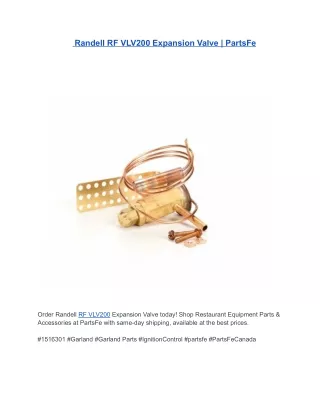 Randell RF VLV200 Expansion Valve | PartsFe