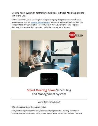 Meeting Room Booking System by Tektronix