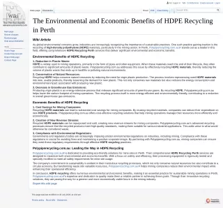 The Environmental and Economic Benefits of HDPE Recycling in Perth