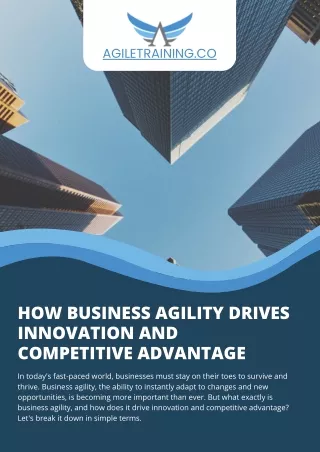 How Business Agility Drives Innovation and Competitive Advantage