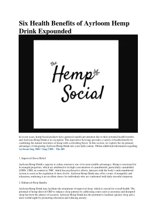 ayrloom hemp drink – The HS