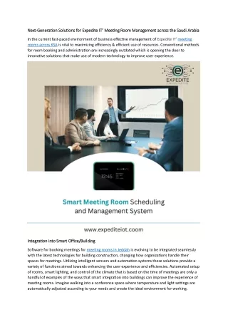 Next-Generation Solutions for Meeting Room Management Across the KSA