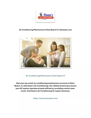 Air Conditioning Maintenance Palm Beach Fl | Danasair.com