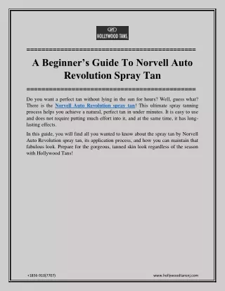 A Beginner’s Guide To Norvell Auto Revolution Spray Tan