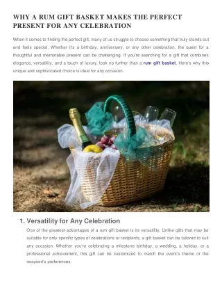 WHY A RUM GIFT BASKET MAKES THE PERFECT PRESENT FOR ANY CELEBRATION