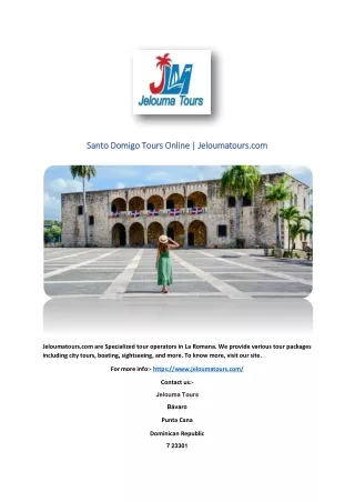 Santo Domigo Tours Online | Jeloumatours.com