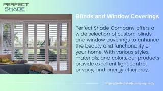 Custom Blinds and Window Coverings  Perfect Shade Company