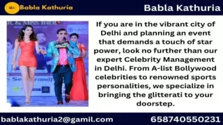 Celebrity Management In Delhi