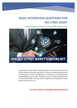 basic audit interview questions for ISO 27001