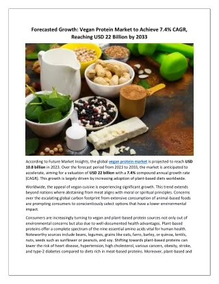 Vegan Protein Market