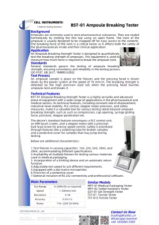 BST-01 Ampoule Breaking Tester