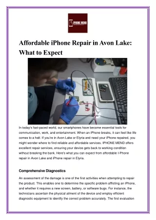 Affordable iPhone Repair in Avon Lake: What to Expect