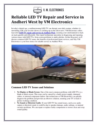 Expert LED TV Repair and Service in Andheri West