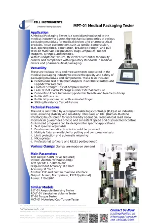 MPT-01 Medical Packaging Tester