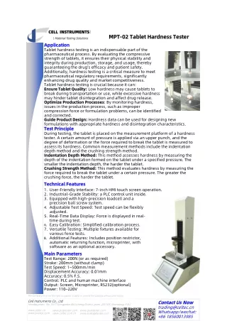 MPT-02 Tablet Hardness Tester