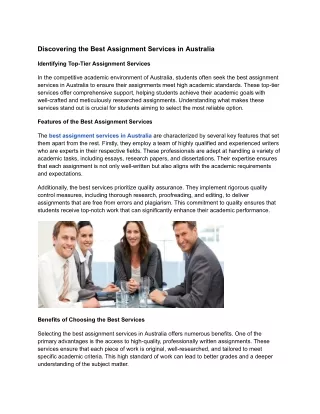 Best Assignment Services in Australia