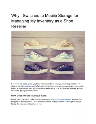 Why I Use Mobile Storage to Manage My Shoe Inventory as a Reseller