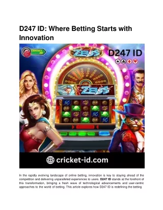 D247 ID: Your Trusted Partner in Online Betting