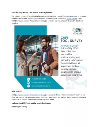 Airport Survey through CAPI in Saudi Arabia