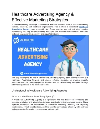 Healthcare Advertising Agency & Effective Marketing Strategies