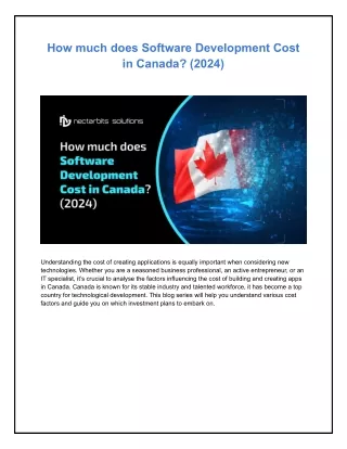 How much does Software Development Cost in Canada