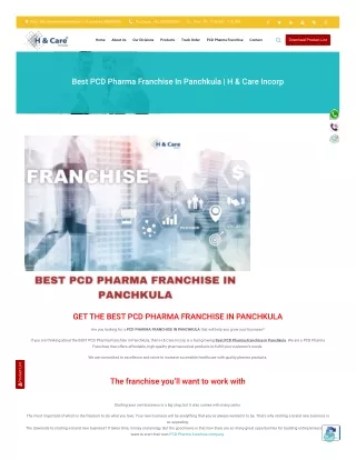 Best PCD Pharma Franchise in Panchkula - H & Care Incorp