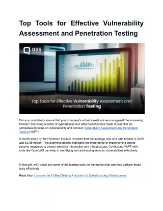 Top Tools for Effective Vulnerability Assessment and Penetration Testing