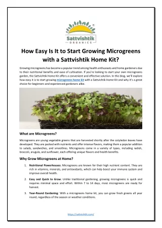 How Easy Is It to Start Growing Microgreens with a Sattvishtik Home Kit