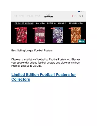 Limited Edition Football Posters for Collectors