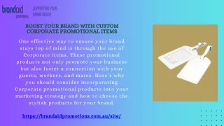 Boost Your Brand with Custom Corporate Promotional items